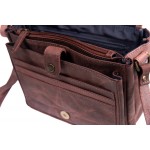 Γυναικεία δερμάτινη τσάντα χιαστί σε ροζ 