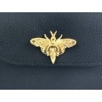 Γυναικείο δερμάτινο τσαντάκι χιαστί σε μαύρο 