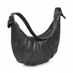 Γυναικεία Δερμάτινη Τσάντα Ώμου σε μαύρο 