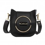 Γυναικείο μαύρο χιαστί τσαντάκι τεχνόδερμα 