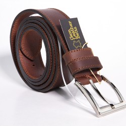 Mens leather belt brown M-BEL-BRW-4