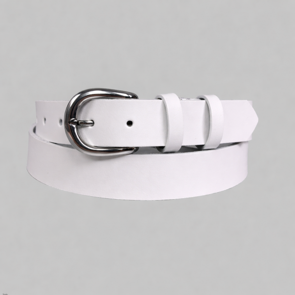 Δερμάτινη Ζώνη Γυναικεία Άσπρη 