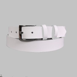 W-3 C White belt Womens genuine leather belt in white