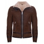 M-Helmout-Brown Mens muton genuine lamb leather in brown