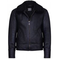 Δερμάτινο Ανδρικό Μουτόν Μαύρο   