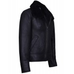 M-Β3- AVIATOR-BLK Sheepskin genuine leather for men in black