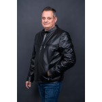 Δερμάτινο Ανδρικό Μπουφάν Μαύρο  
