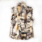 W-FUR-MULTI-COLOR-VIZON-VEST Sleeveless genuine mink fur colorful
