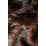 Γούνινη κοντή ζακέτα αλεπού σε σκούρο καφέ