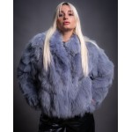 Γνήσια γούνα αλεπού σε γαλάζιο 