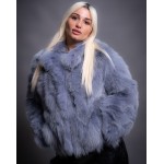 Γνήσια γούνα αλεπού σε γαλάζιο 