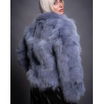 Γνήσια γούνα αλεπού σε γαλάζιο 