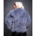 Γνήσια γούνα αλεπού σε γαλάζιο 