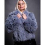 Γνήσια γούνα αλεπού σε γαλάζιο 