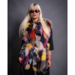 Γούνινο γιλέκο από αλεπού πολύχρωμο 