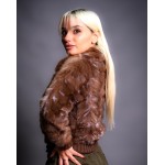 Γυναικείο γούνακι στ΄ύλ Bomber σε κάφε και λιλά