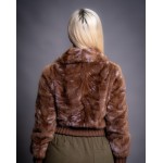 Γυναικείο γούνακι στ΄ύλ Bomber σε κάφε και λιλά