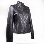  Δερμάτινο Γυναικείο Μπουφάν Μαύρο   