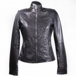  Δερμάτινο Γυναικείο Μπουφάν Μαύρο   