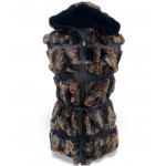 Αμάνικη γούνα ρεξ λαγός σε καφέ 