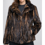 Γυναικεία Γούνα Βιζόν Κομματιαστό σε καφέ 