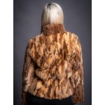 Γούνινη Ζακέτα Ζιμπελίνα σε μπέζ και καφέ 