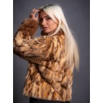 Γούνινη Ζακέτα Ζιμπελίνα σε μπέζ και καφέ 