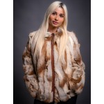 Γούνινη Ζακέτα Orylag σε μπέζ και καφέ