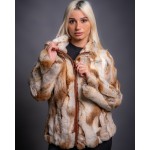 Γούνινη Ζακέτα Orylag σε μπέζ και καφέ