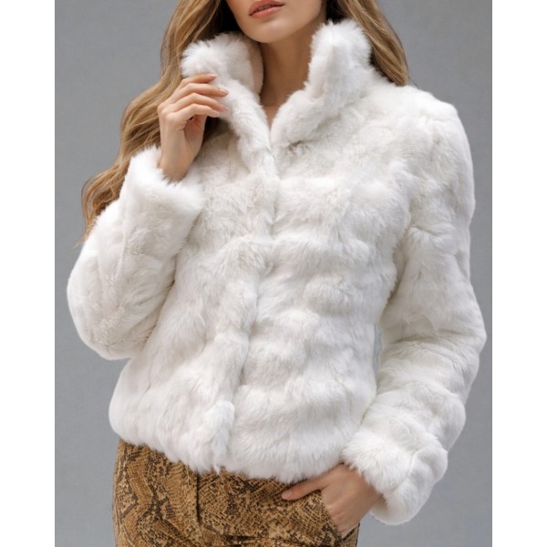 Λευκή γνήσια γούνα rex λαγός   