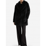 Οικολογική Μακρία Γούνα Παλτό σε Μαύρο 