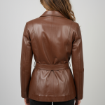 Δερμάτινη Γυναικεία Καμπαρντίνα σε Καφέ