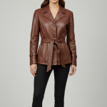 Δερμάτινη Γυναικεία Καμπαρντίνα σε Καφέ