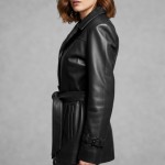 Δερμάτινη Κοντή Καμπαρντίνα σε μαύρο 