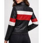  Δερμάτινο Κοντό Μπούφαν Ρίγα Κόκκινη Ασπρή 