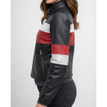  Δερμάτινο Κοντό Μπούφαν Ρίγα Κόκκινη Ασπρή 