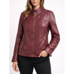 Δερμάτινο Γυναικείο Μπουφάν Μπορντό