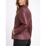 Δερμάτινο Γυναικείο Μπουφάν Μπορντό