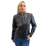 Δερμάτινο Γυναικείο Μπουφάν Μαύρο 