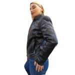 Δερμάτινο Γυναικείο Μπουφάν Μαύρο 