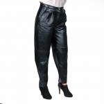 Δερμάτινο Γυναικείο Παντελόνι Μαύρο 