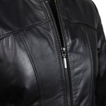 Δερμάτινο Γυναικείο Μπουφάν Μαύρο 